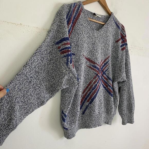 VINTAGE HUGO BOSS gray design sweater sz 50 - Picture 5 of 6
